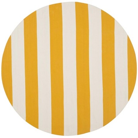 Safavieh Montauk Hand Woven Round Rug- Yellow - White- 8 x 8 ft. MTK712A-8R